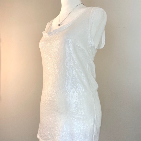 Scandal of Italy White Sequin Tank Top - Picture 6 of 13